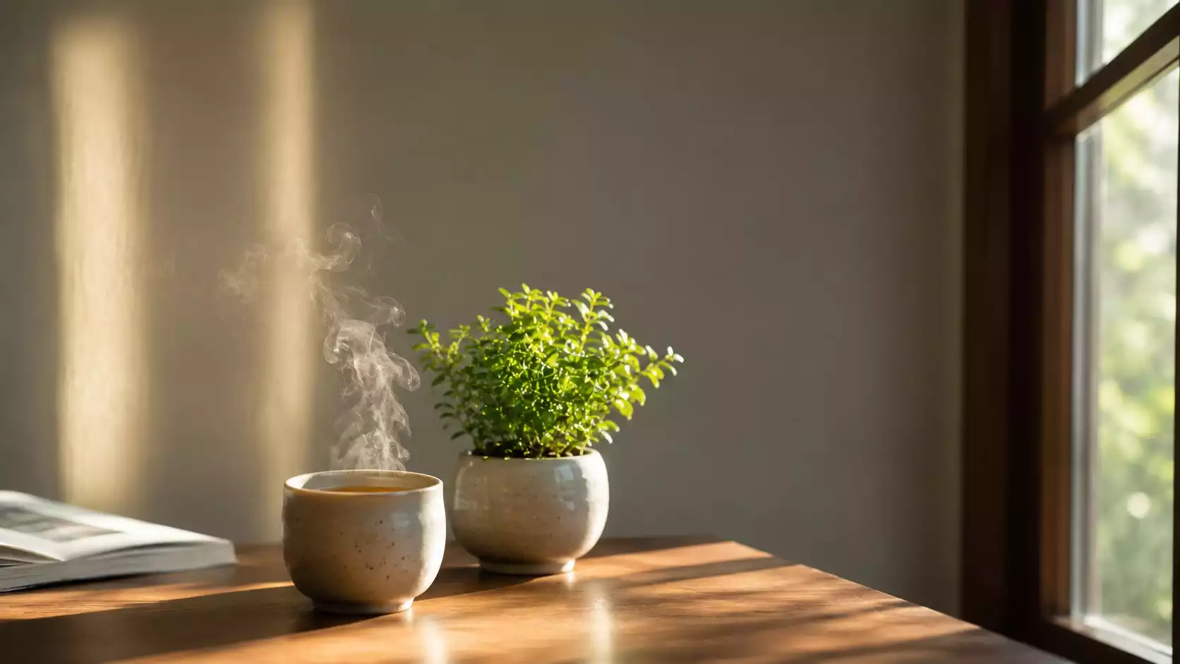 日常平靜綠植與療癒意境